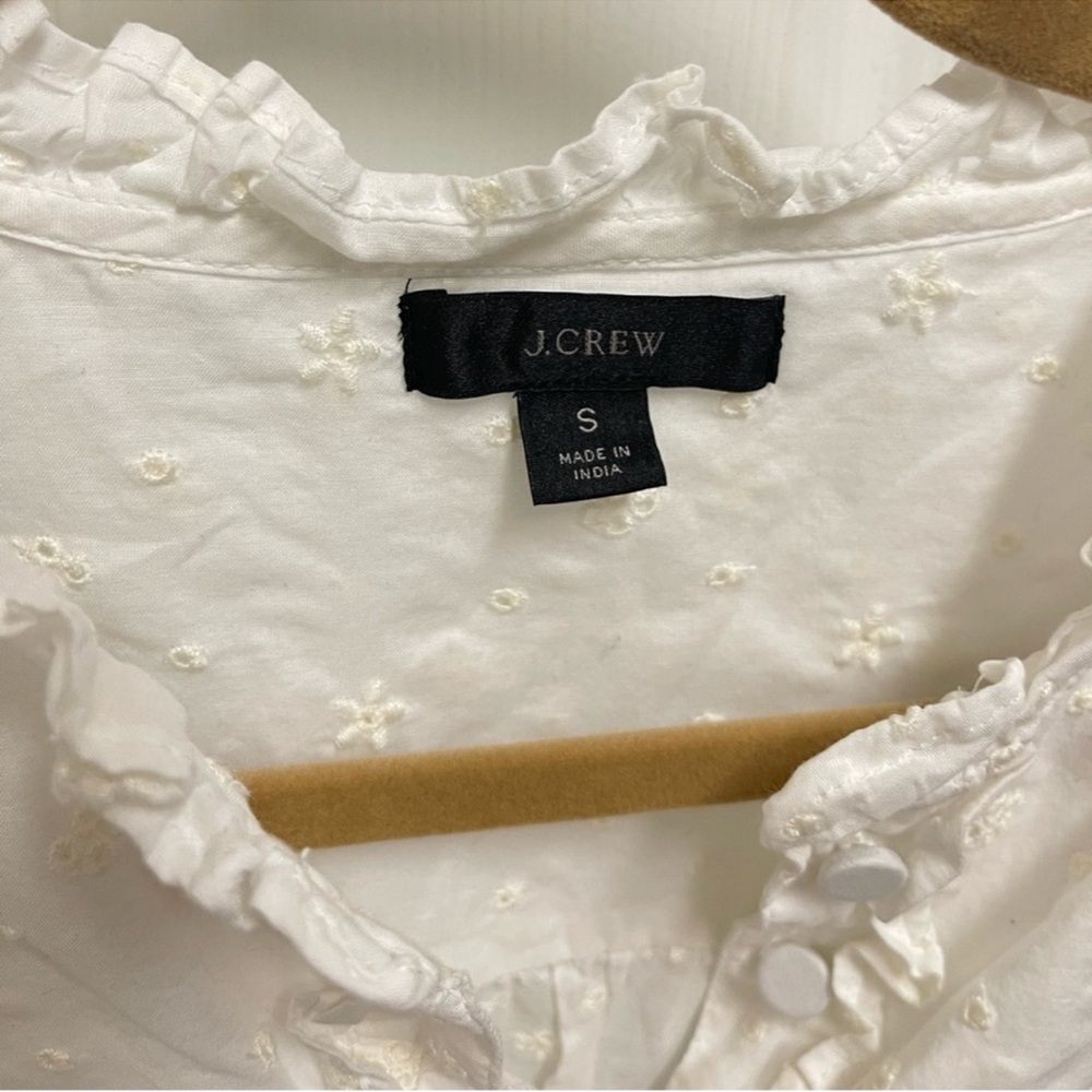 J Crew White Eyelet Blouse. Sz Small - Picture 3 of 10